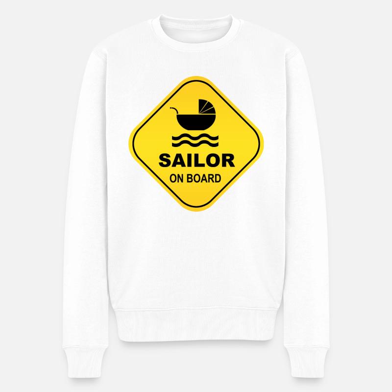 Matrose an Bord - Männer Premium Bio Pullover - Weiß