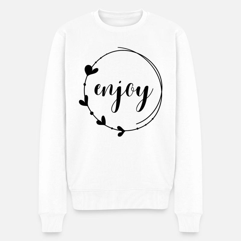 enjoy - Männer Premium Bio Pullover - Weiß