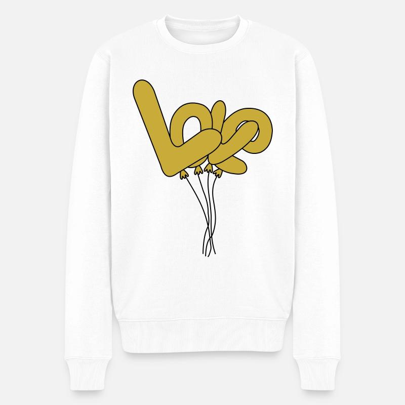 Ballon Amour - Pull Premium bio Homme - blanc