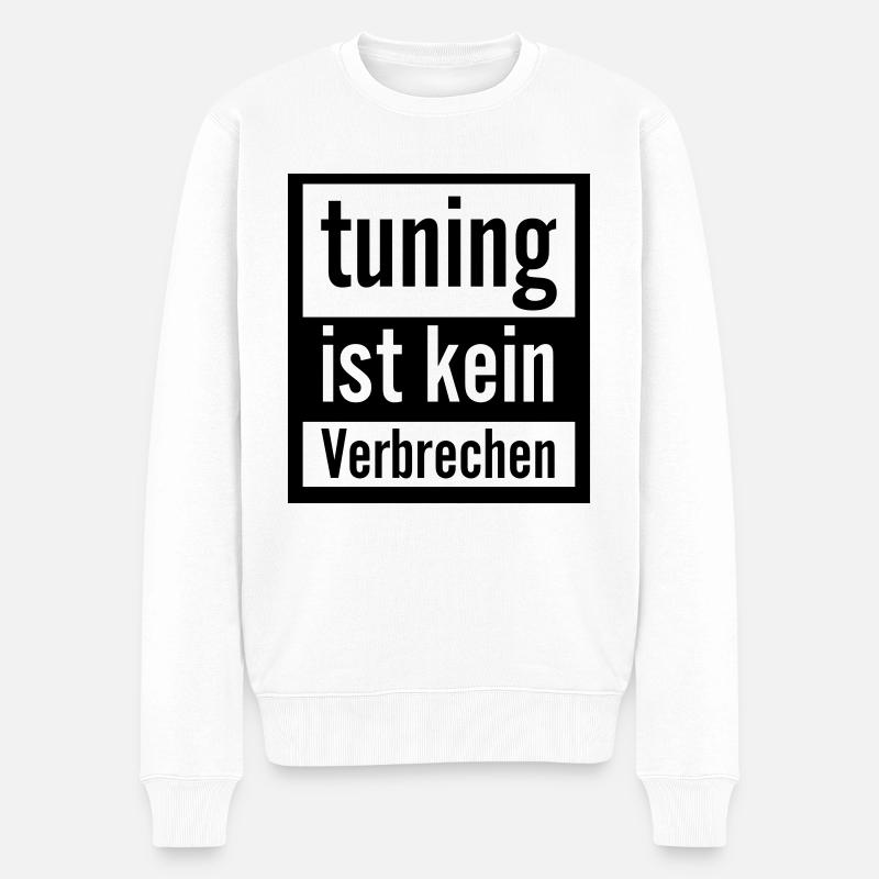 Tuning ist kein Verbrechen Geschenk - Männer Premium Bio Pullover - Weiß