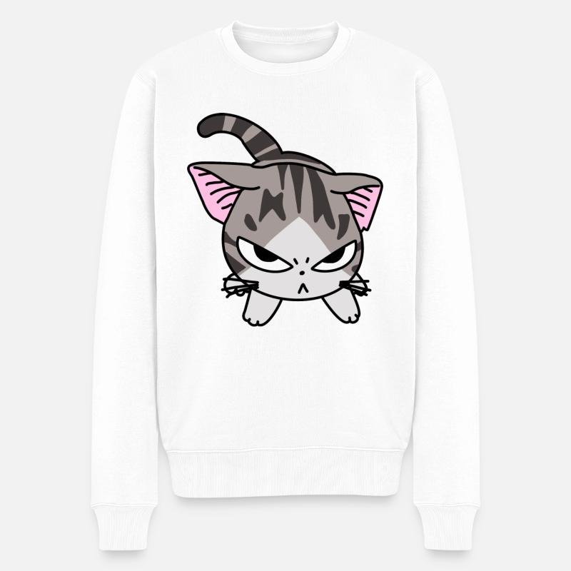 Chat anime mal - Pull Premium bio Homme - blanc