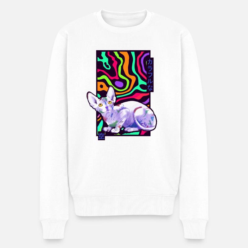 Sphynx Couleurs Chat - Pull Premium bio Homme - blanc