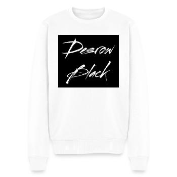Desrow Black White on Black - Men's Premium Organic Jumper - white - Front - Thijin (182cm)