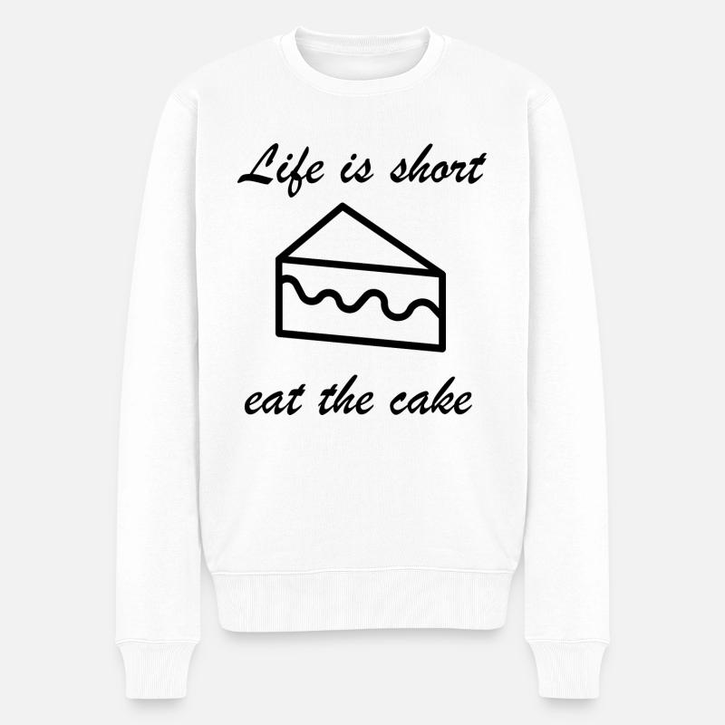 Eat a cake - Männer Premium Bio Pullover - Weiß