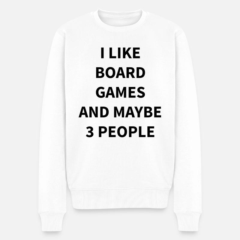 Boardgame Chess Backgammon Game Night - Men's Premium Organic Jumper - white