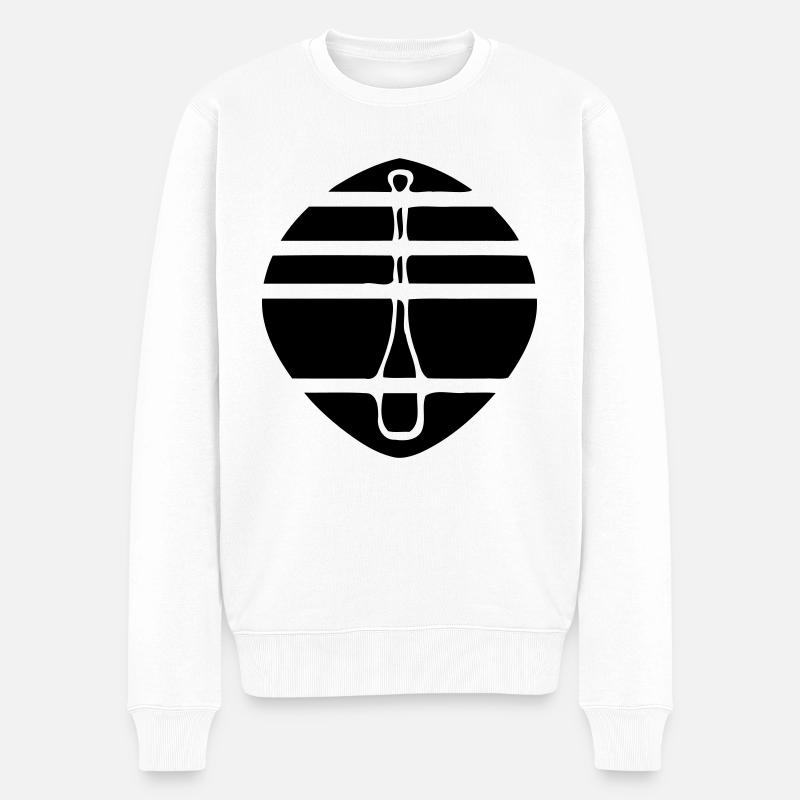 schwarzes Paddel Logo - Männer Premium Bio Pullover - Weiß