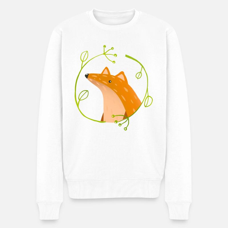 Wildtiere - Männer Premium Bio Pullover - Weiß