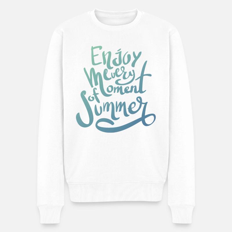 Sommer - Männer Premium Bio Pullover - Weiß