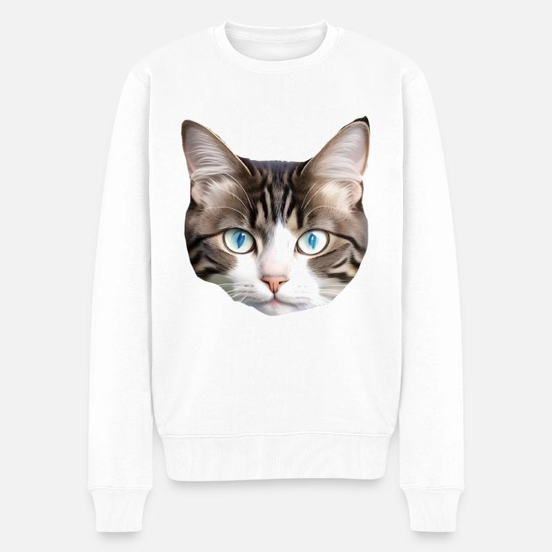 Chat mignon - Pull Premium bio Homme - blanc