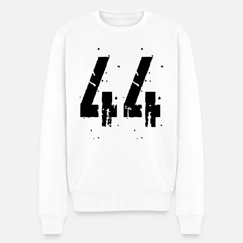 44 Nummer 44 - Männer Premium Bio Pullover - Weiß