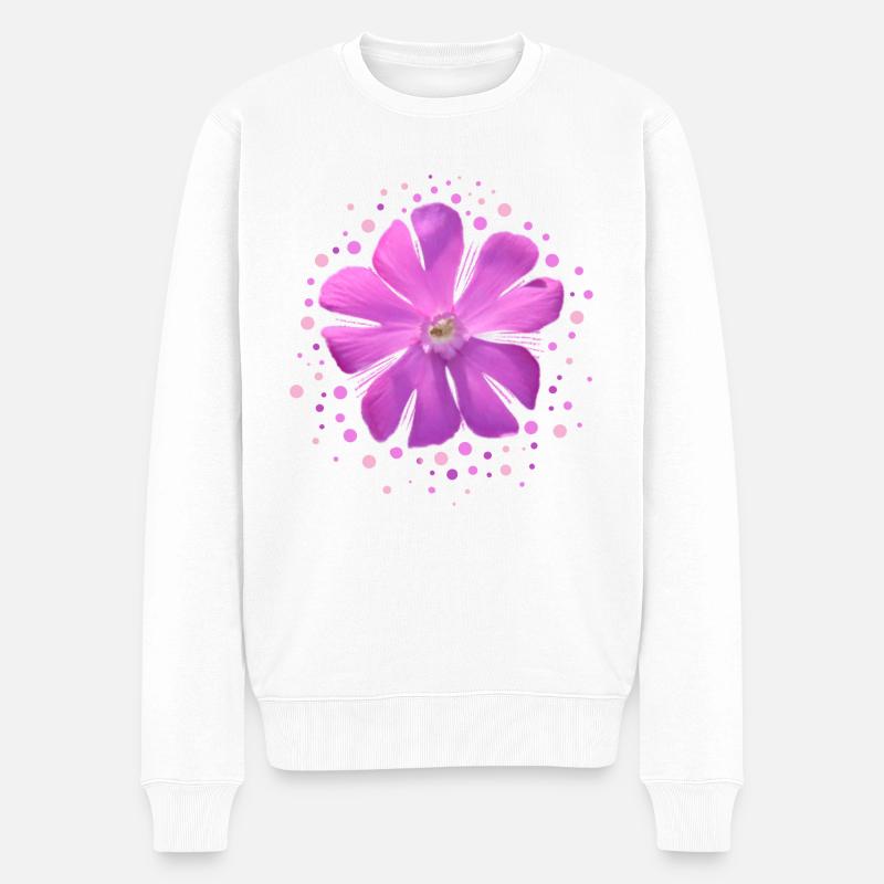 pink flower - Männer Premium Bio Pullover - Weiß
