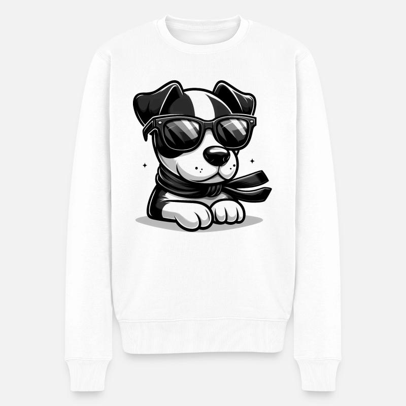 Chien teckel mignon - Pull Premium bio Homme - blanc