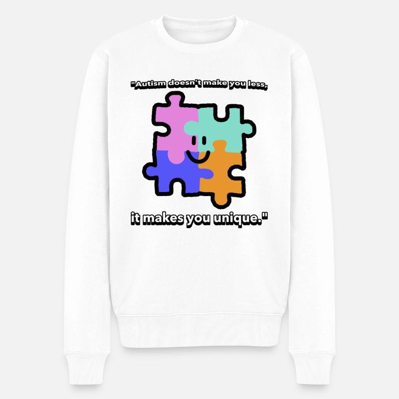 Autismus Zitat T-Shirt - Männer Premium Bio Pullover - Weiß