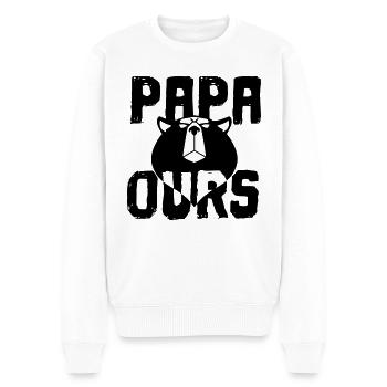 Papa ours - Pull Premium bio Homme - blanc - Devant - Thijin (182cm)