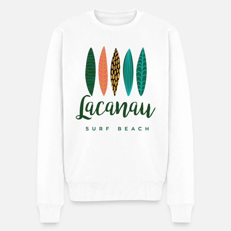 Lacanau surf beach - Pull Premium bio Homme - blanc