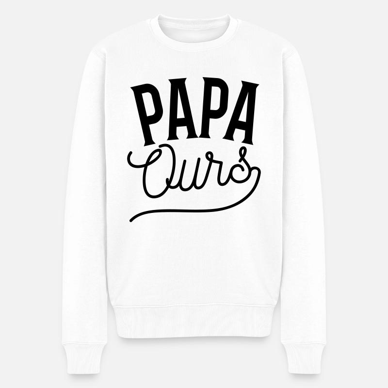 Papa ours - Pull Premium bio Homme - blanc