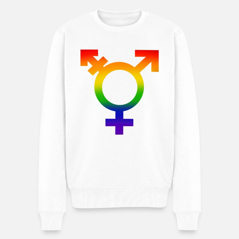 GENDER SYMBOL COLOR - Männer Premium Bio Pullover - Weiß