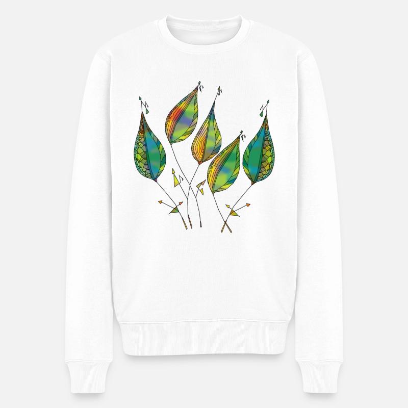 Feuilles - Pull Premium bio Homme - blanc