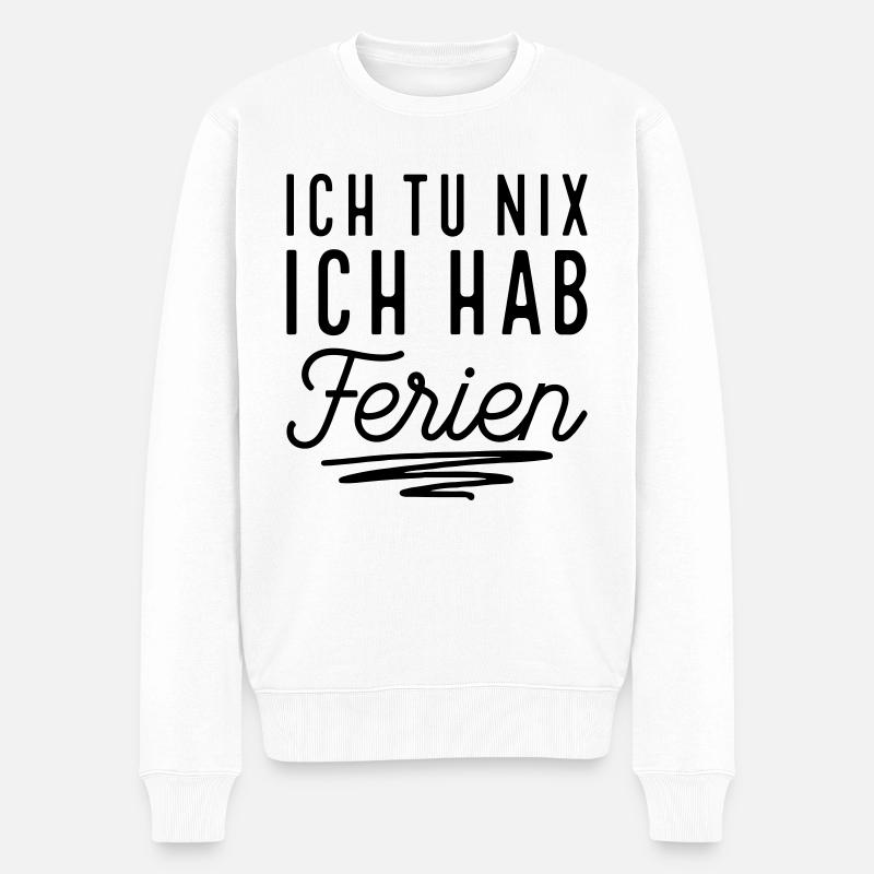 Endlich Ferien - Männer Premium Bio Pullover - Weiß