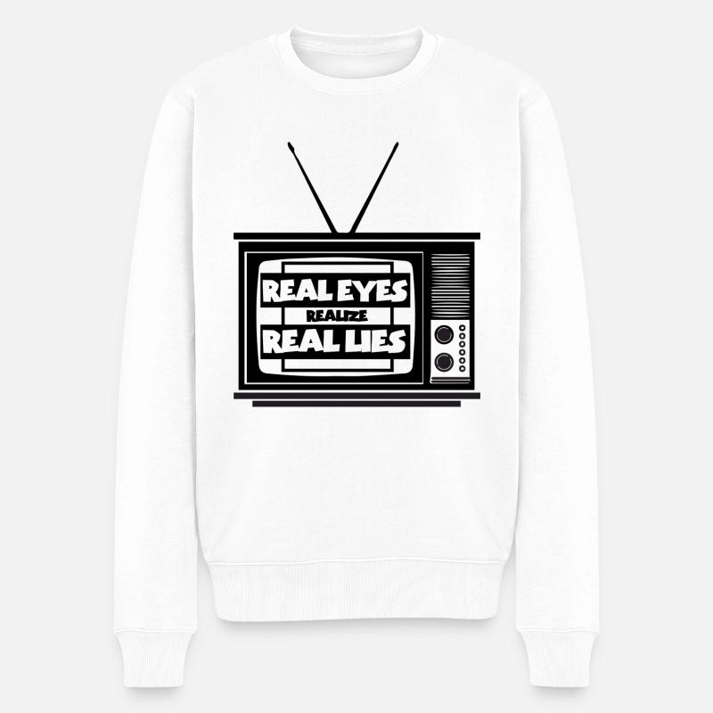 Real Eyes realize Real Lies - Pull Premium bio Homme - blanc