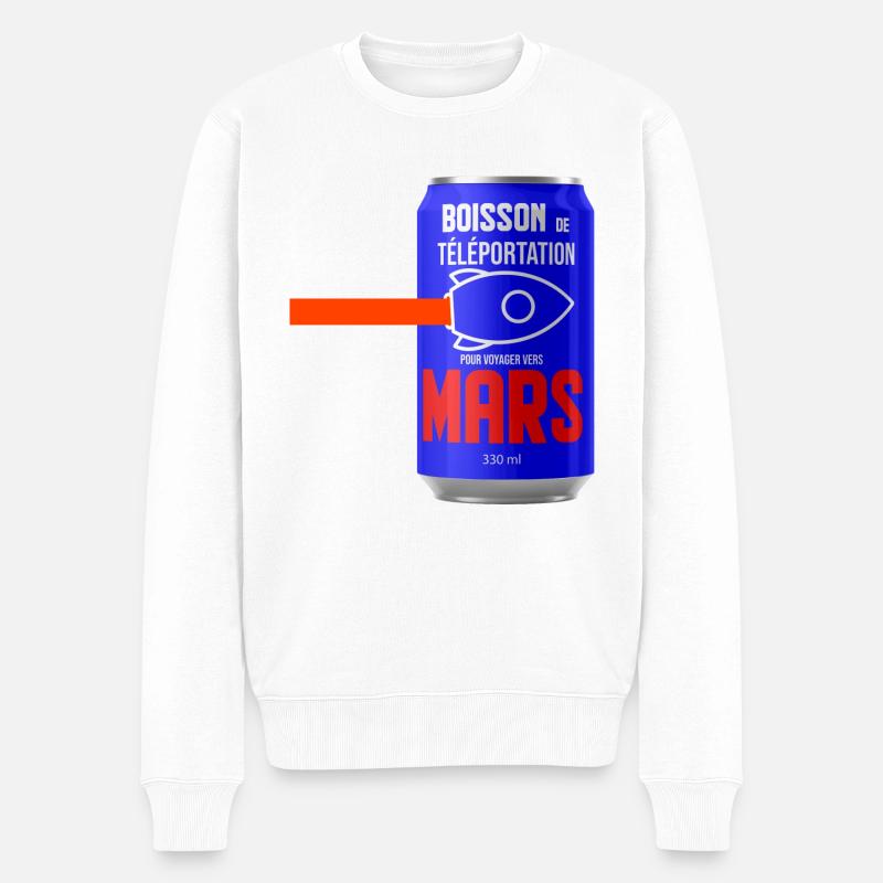 Teleportationsgetränk zur Reise zum Mars - Männer Premium Bio Pullover - Weiß