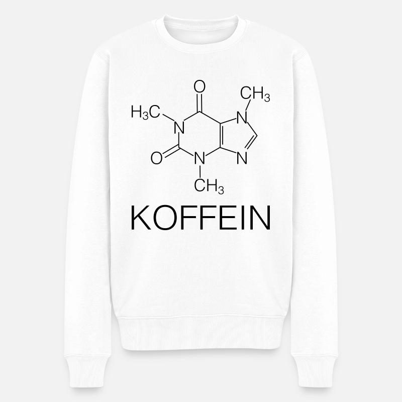 Koffein - Männer Premium Bio Pullover - Weiß