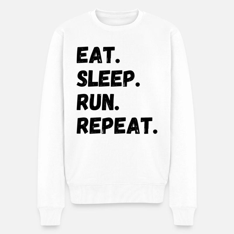 Manger Dormir Courir Répéter - Pull Premium bio Homme - blanc