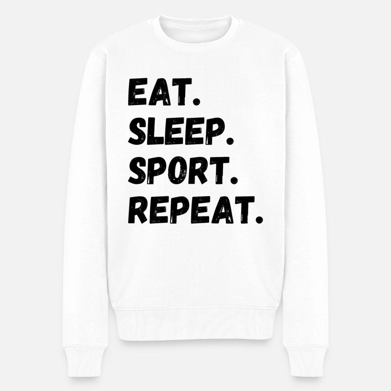 Manger Sommeil Sport Répéter - Pull Premium bio Homme - blanc