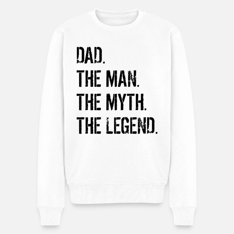 Dad the Legend Geschenk black - Männer Premium Bio Pullover - Weiß