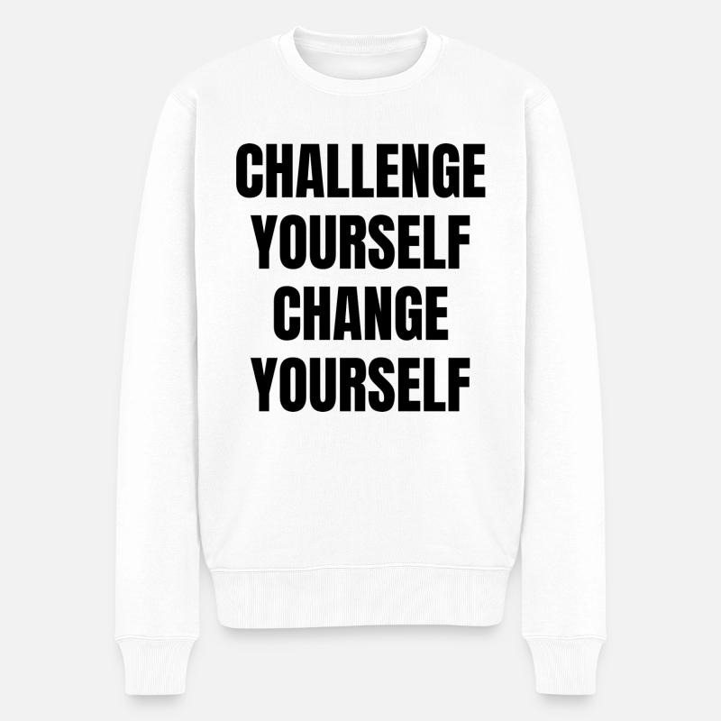 Challenge - Männer Premium Bio Pullover - Weiß