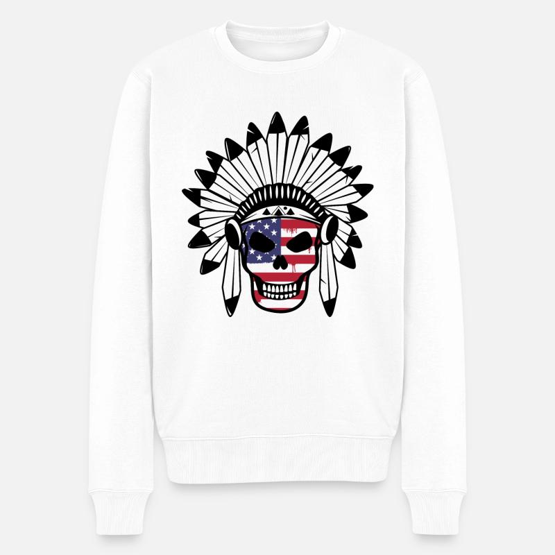 FIRST NATION TO USA - Pull Premium bio Homme - blanc