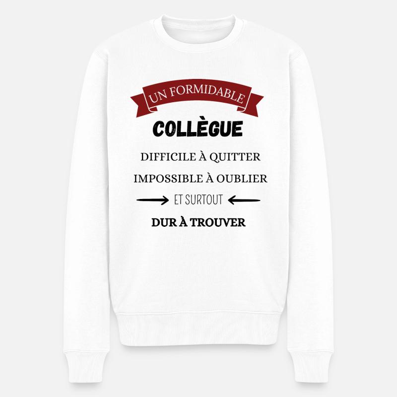Tolles Kollege-Geschenk - Männer Premium Bio Pullover - Weiß