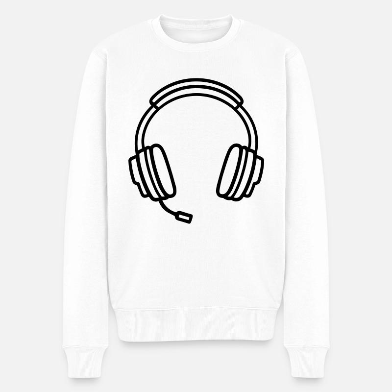casque audio gaming - Pull Premium bio Homme - blanc