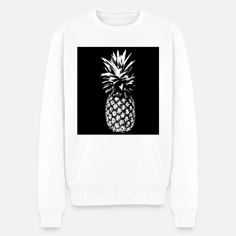 Ananas - Männer Premium Bio Pullover - Weiß