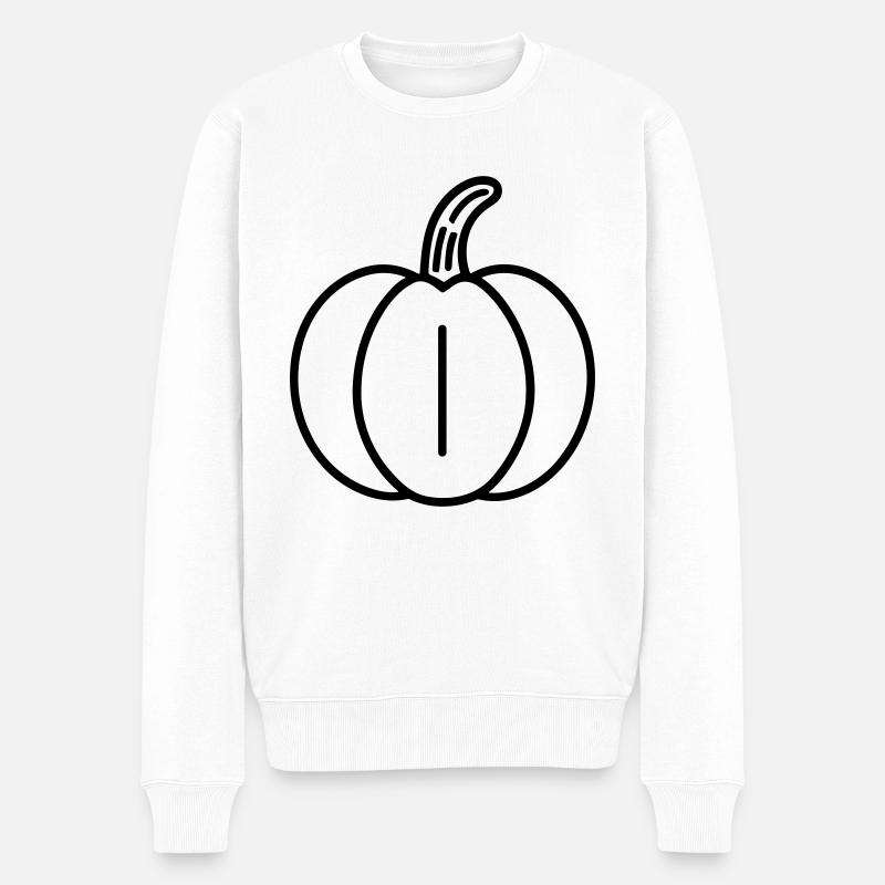 Kürbis - Männer Premium Bio Pullover - Weiß