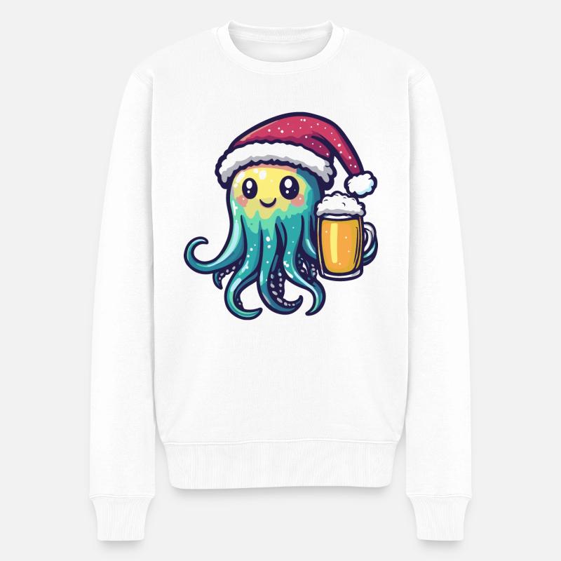 Bière de Noël Jellyfish - Pull Premium bio Homme - blanc