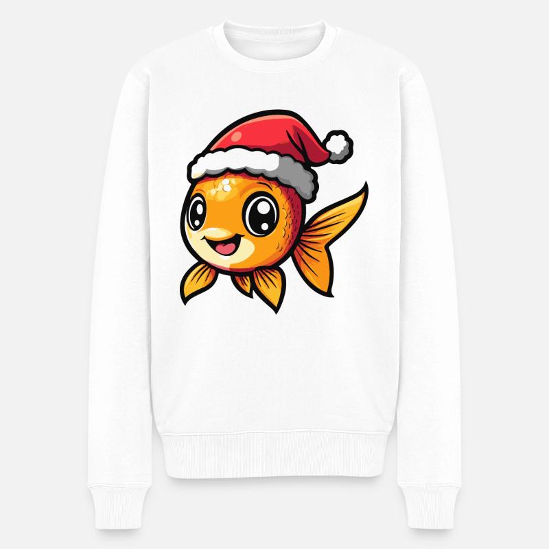 Noël du poisson rouge - Pull Premium bio Homme - blanc