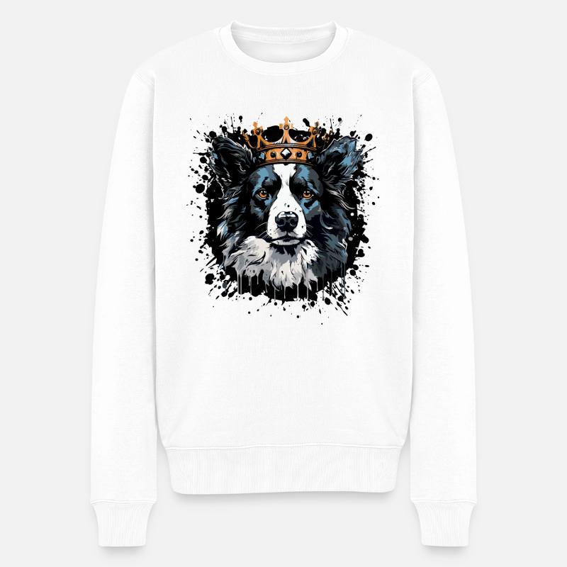 hund tier - Männer Premium Bio Pullover - Weiß