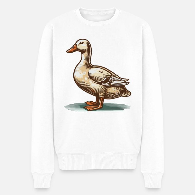 Ente - Männer Premium Bio Pullover - Weiß