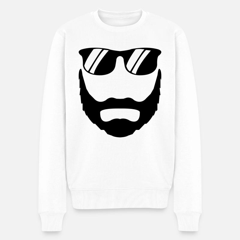 bart sonnenbrille - Männer Premium Bio Pullover - Weiß