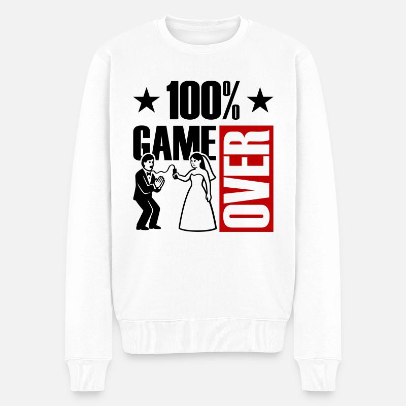 Game Over Brautpaar Lustig - Männer Premium Bio Pullover - Weiß