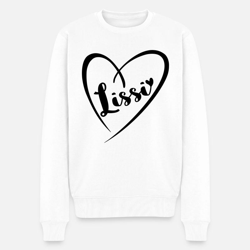 Lissi Name Vorname im Herzrahmen - Männer Premium Bio Pullover - Weiß