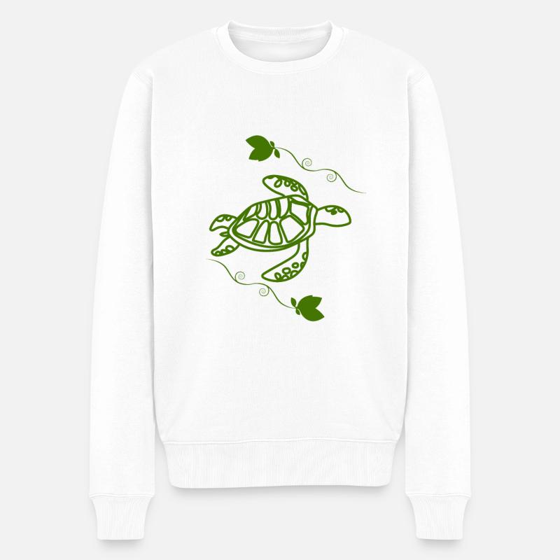 Schildkröte / Kriechtier - Reptilie - Männer Premium Bio Pullover - Weiß
