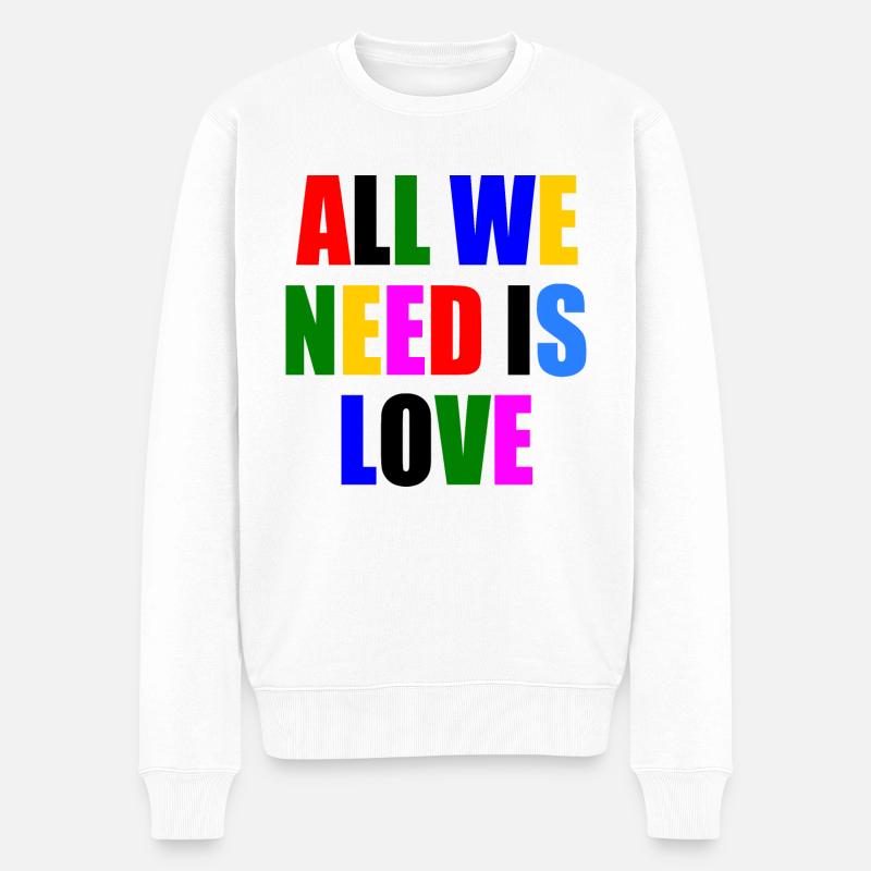 all we need is love - Pull Premium bio Homme - blanc
