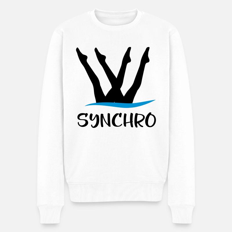 Synchronschwimmen - Männer Premium Bio Pullover - Weiß