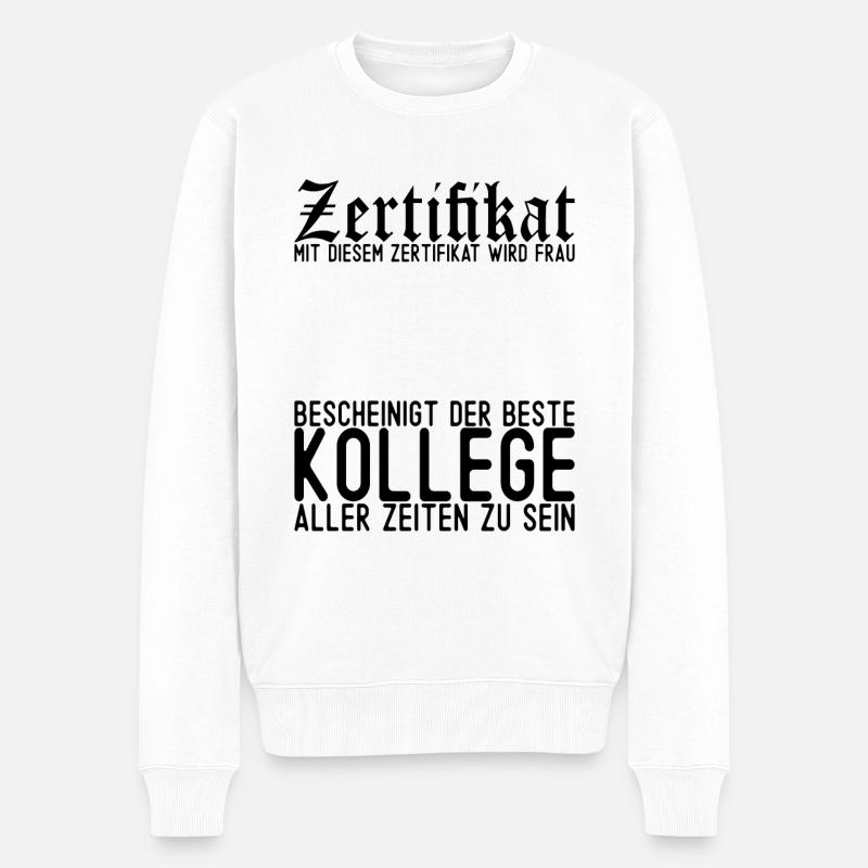 Abschiedsgeschenk Jobwechsel Kollege - Männer Premium Bio Pullover - Weiß