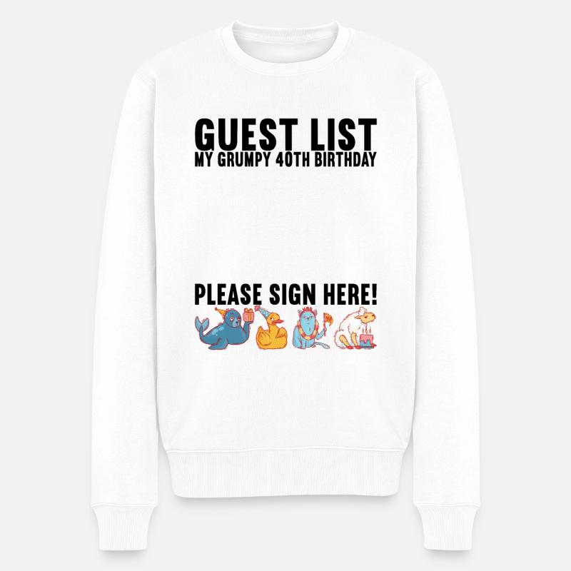 Grumpy Birthday - Männer Premium Bio Pullover - Weiß