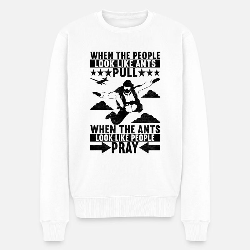 Parachutiste parachutiste - Pull Premium bio Homme - blanc