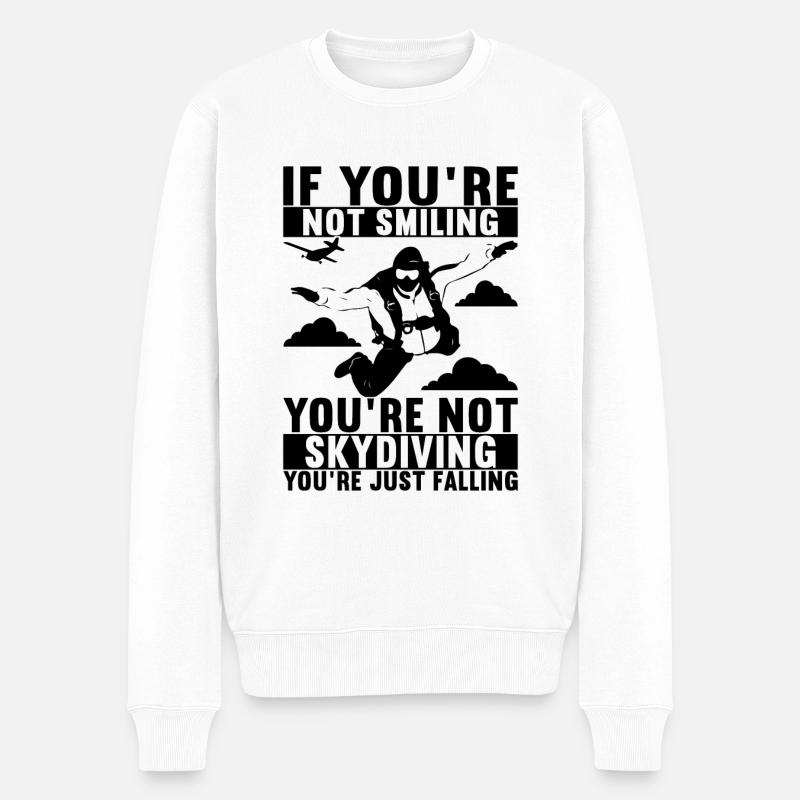 Fallschirm Fallschirmspringer - Männer Premium Bio Pullover - Weiß