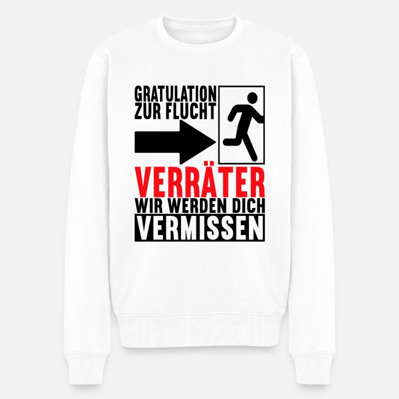Abschiedsgeschenk Kollege Jobwechsel - Männer Premium Bio Pullover - Weiß